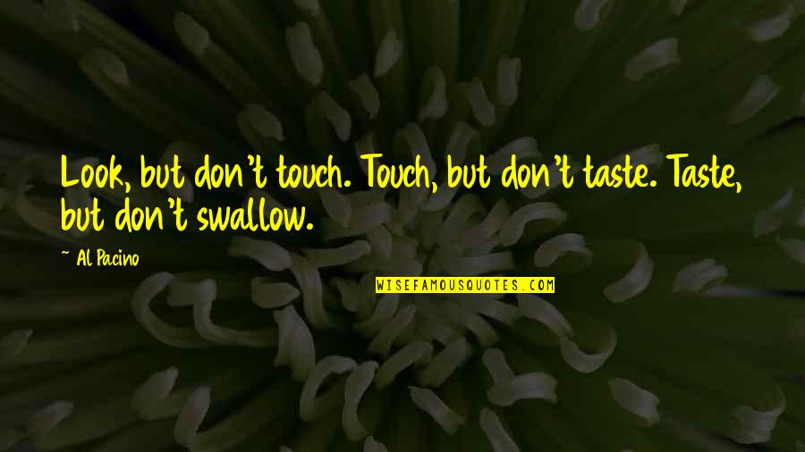 Arrogance In Islam Quotes By Al Pacino: Look, but don't touch. Touch, but don't taste.