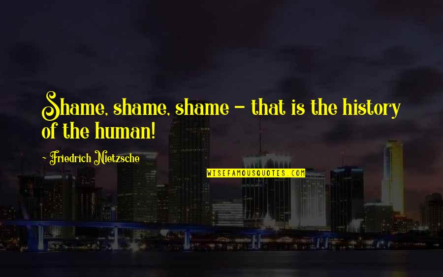 Arrosoir Auderghem Quotes By Friedrich Nietzsche: Shame, shame, shame - that is the history