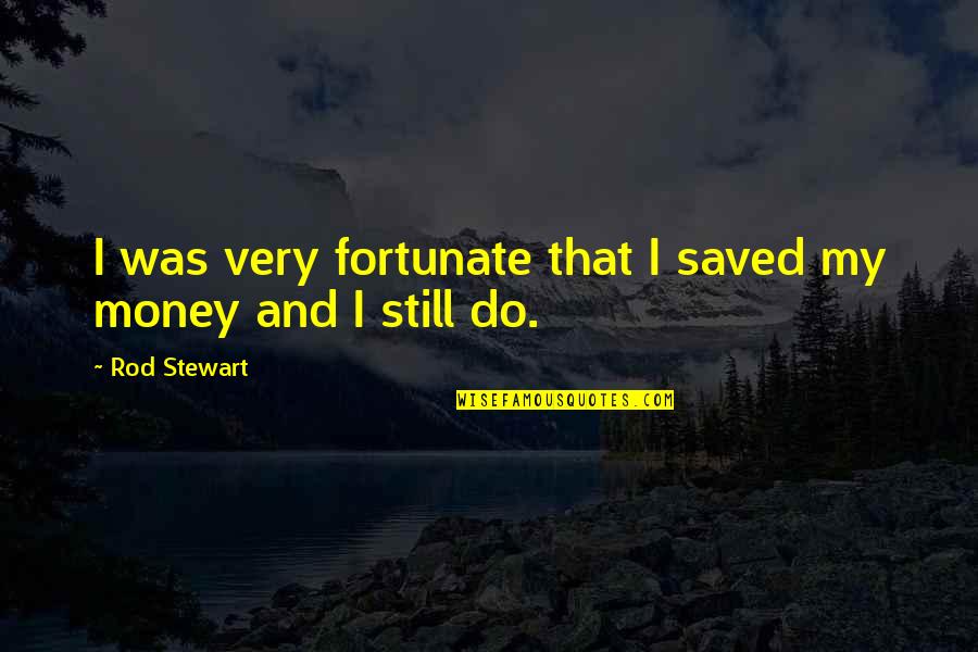 Arrow Series Love Quotes By Rod Stewart: I was very fortunate that I saved my