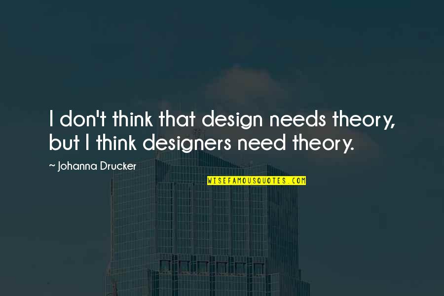 Arrupemail Quotes By Johanna Drucker: I don't think that design needs theory, but