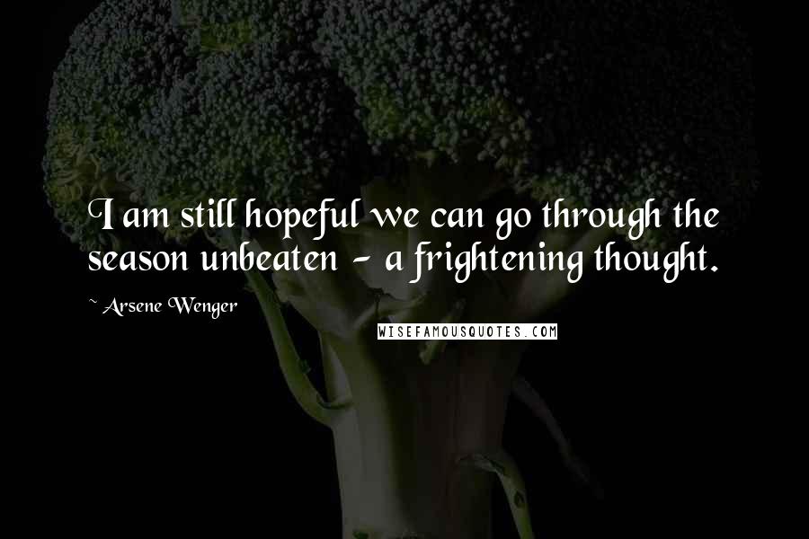 Arsene Wenger quotes: I am still hopeful we can go through the season unbeaten - a frightening thought.