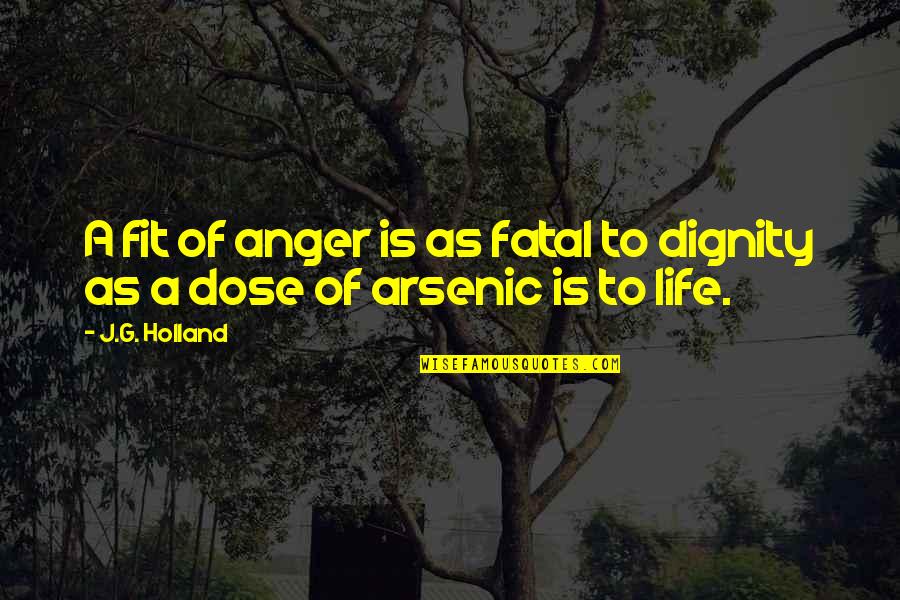 Arsenic Quotes By J.G. Holland: A fit of anger is as fatal to