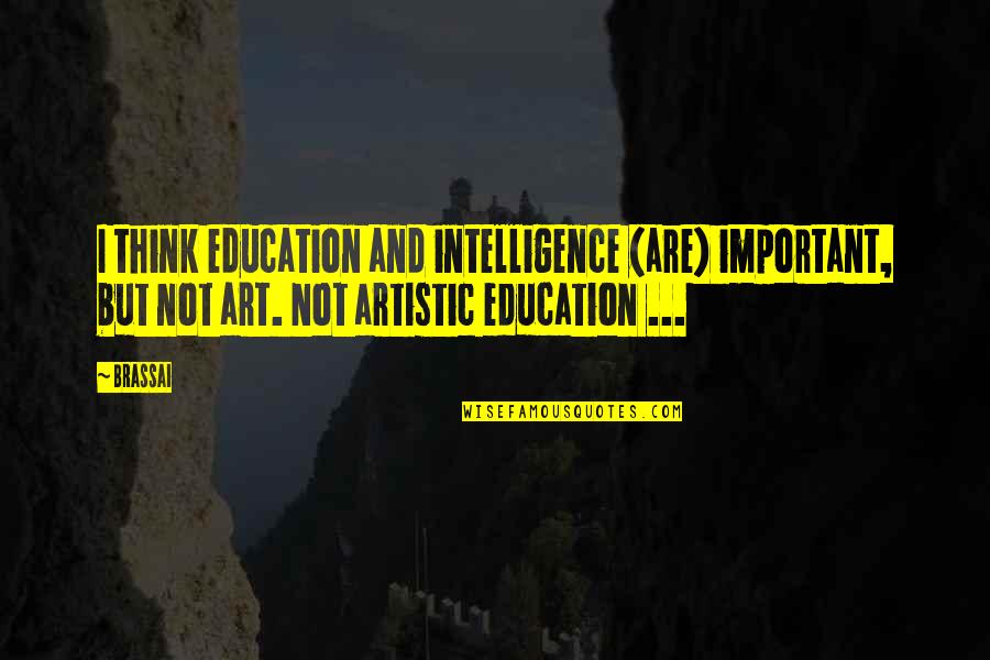 Art And Education Quotes By Brassai: I think education and intelligence (are) important, but