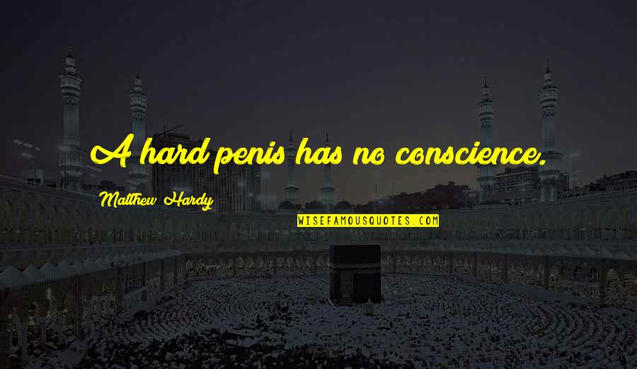 Art And Morality Quotes By Matthew Hardy: A hard penis has no conscience.