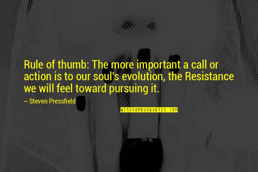 Art And Resistance Quotes By Steven Pressfield: Rule of thumb: The more important a call Art And Resistance Quotes By Steven Pressfield: Rule of thumb: The more important a call