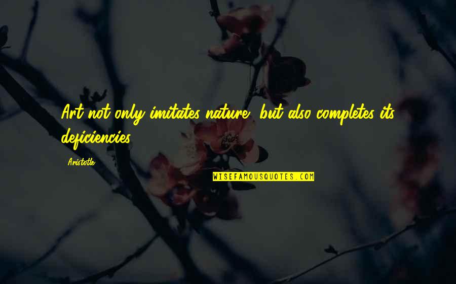 Art Aristotle Quotes By Aristotle.: Art not only imitates nature, but also completes