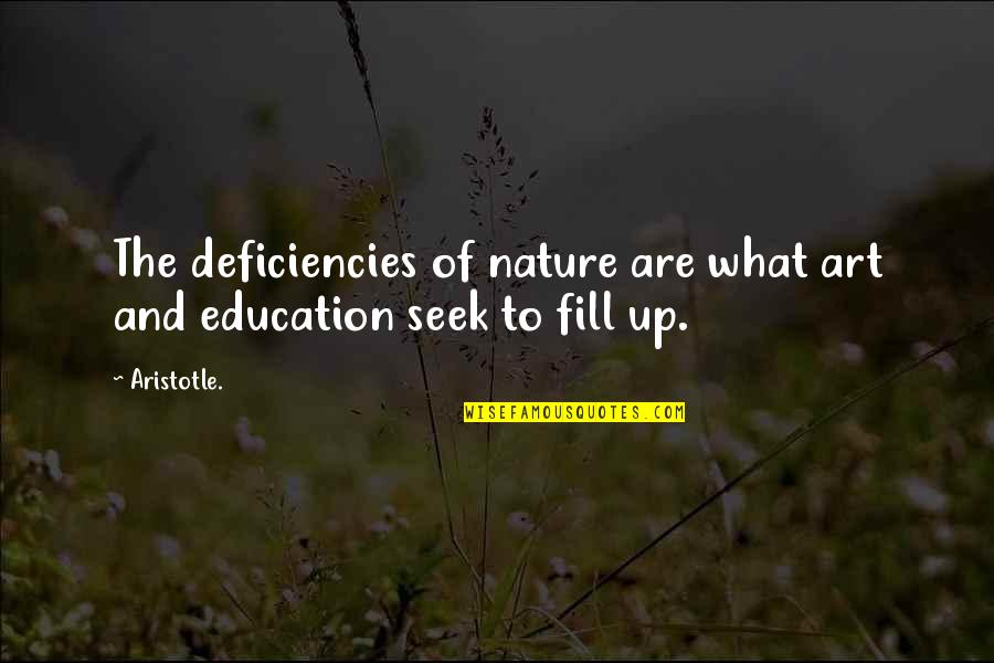 Art Aristotle Quotes By Aristotle.: The deficiencies of nature are what art and