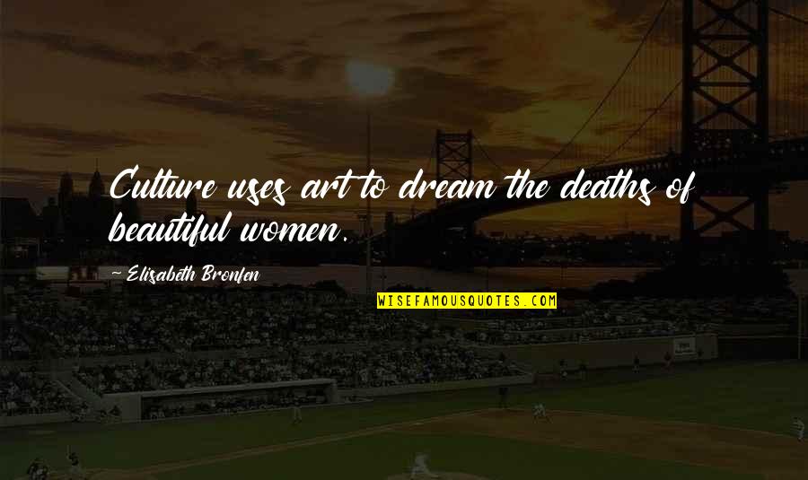 Art By Women Quotes By Elisabeth Bronfen: Culture uses art to dream the deaths of