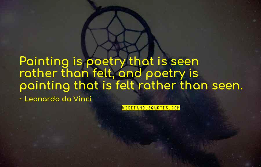 Art Da Vinci Quotes By Leonardo Da Vinci: Painting is poetry that is seen rather than