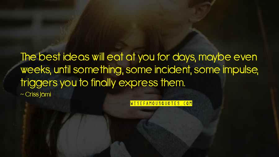 Art Express Quotes By Criss Jami: The best ideas will eat at you for