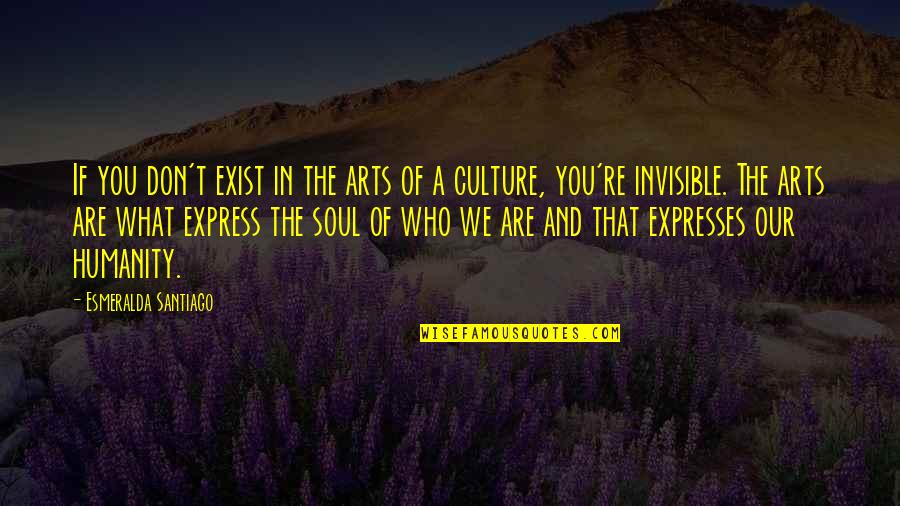 Art Express Quotes By Esmeralda Santiago: If you don't exist in the arts of