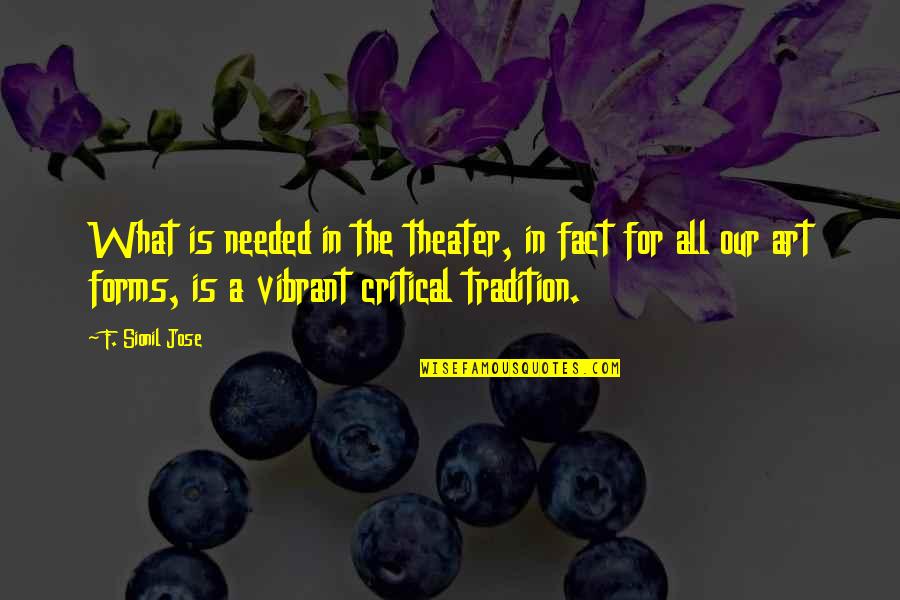 Art Forms Quotes By F. Sionil Jose: What is needed in the theater, in fact