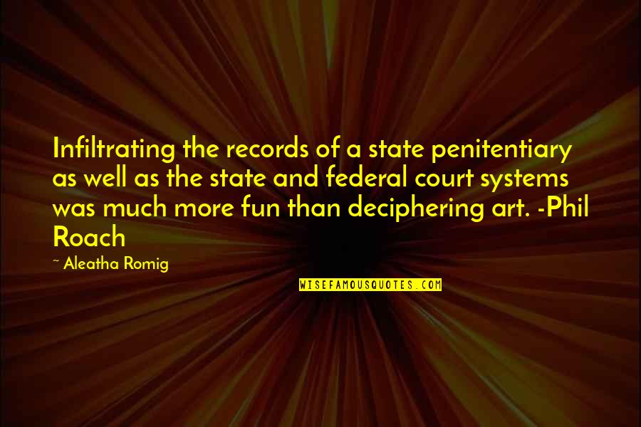 Art Fun Quotes By Aleatha Romig: Infiltrating the records of a state penitentiary as Art Fun Quotes By Aleatha Romig: Infiltrating the records of a state penitentiary as