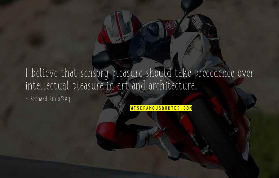 Art In Architecture Quotes By Bernard Rudofsky: I believe that sensory pleasure should take precedence