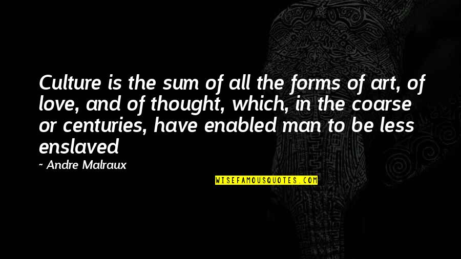 Art In Culture Quotes By Andre Malraux: Culture is the sum of all the forms