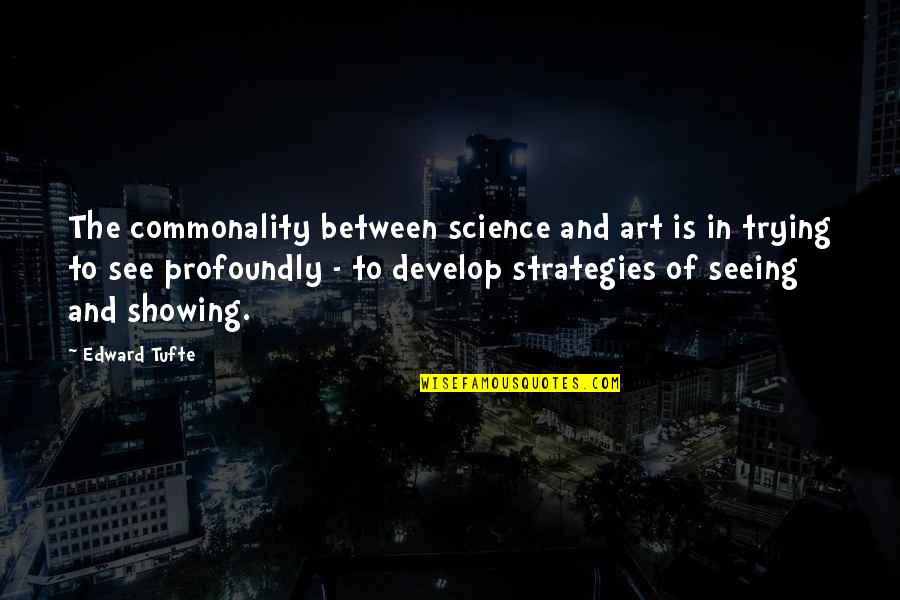 Art In Science Quotes By Edward Tufte: The commonality between science and art is in