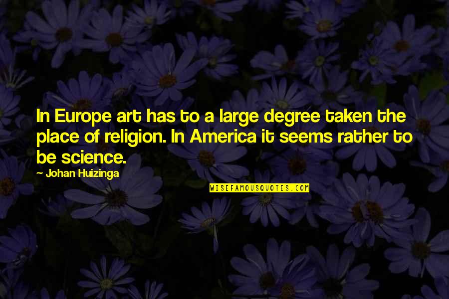 Art In Science Quotes By Johan Huizinga: In Europe art has to a large degree