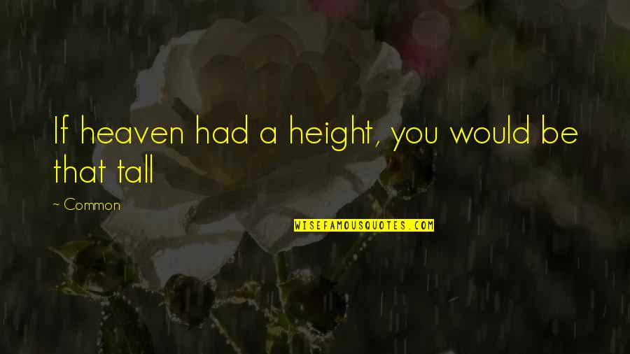 Art In The Bible Quotes By Common: If heaven had a height, you would be