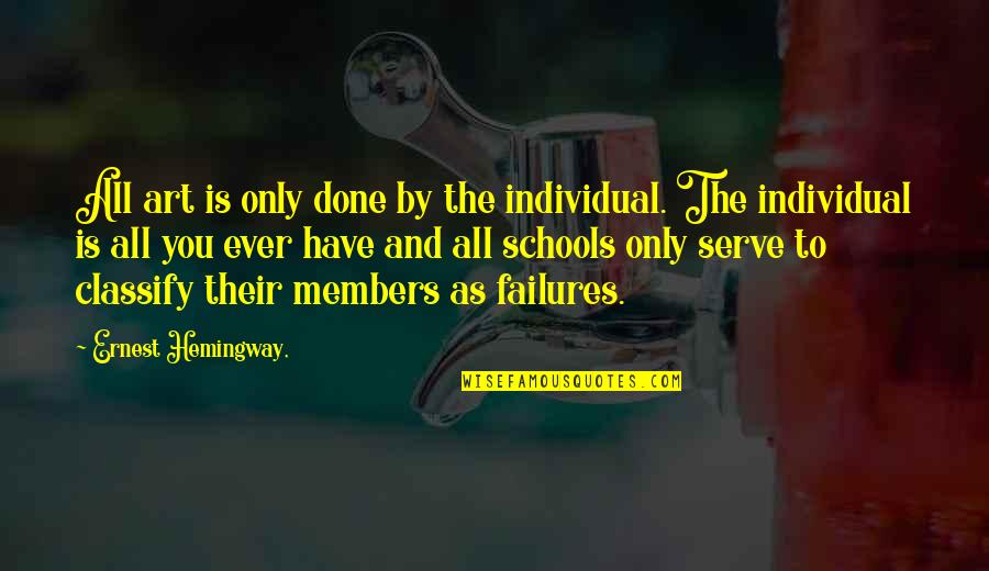Art Is All Quotes By Ernest Hemingway,: All art is only done by the individual. Art Is All Quotes By Ernest Hemingway,: All art is only done by the individual.