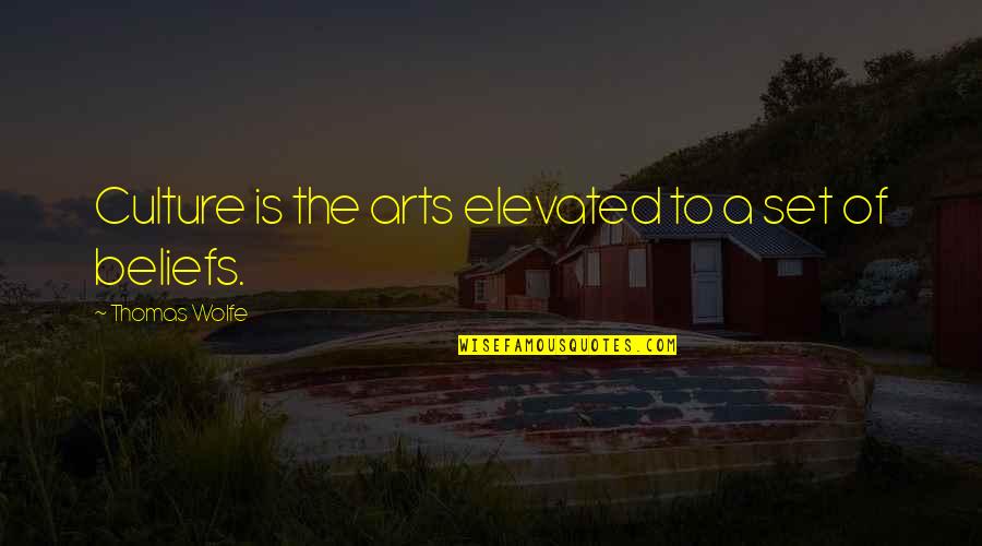 Art Is Culture Quotes By Thomas Wolfe: Culture is the arts elevated to a set