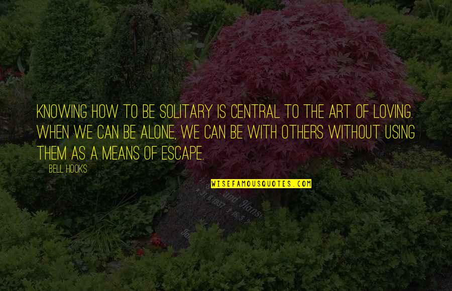 Art Is My Escape Quotes By Bell Hooks: Knowing how to be solitary is central to