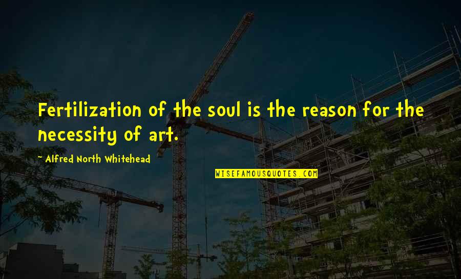 Art Necessity Quotes By Alfred North Whitehead: Fertilization of the soul is the reason for