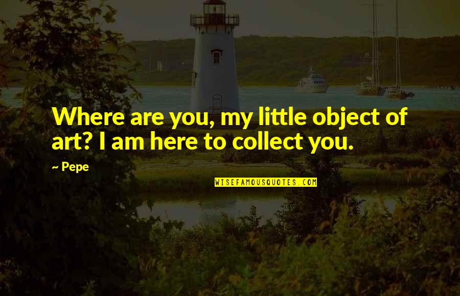 Art Object Quotes By Pepe: Where are you, my little object of art?