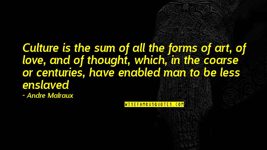 Art Of Love Quotes By Andre Malraux: Culture is the sum of all the forms