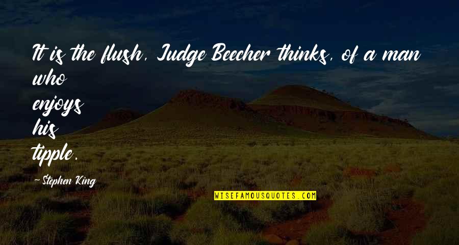 Art Of Stillness Quotes By Stephen King: It is the flush, Judge Beecher thinks, of