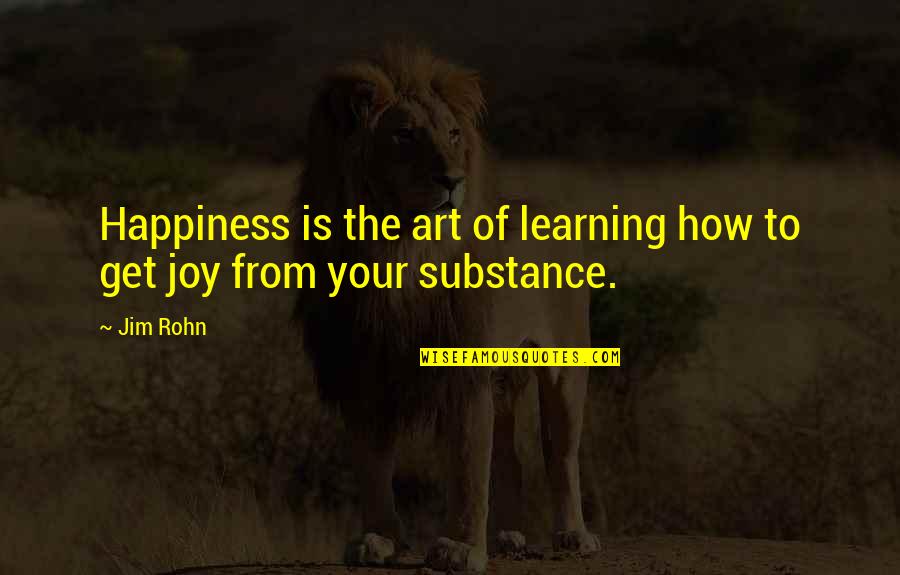 Art Quotes By Jim Rohn: Happiness is the art of learning how to