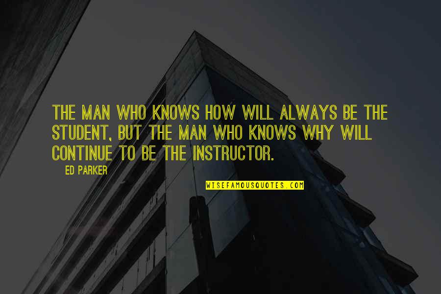 Art Students Quotes By Ed Parker: The man who knows how will always be Art Students Quotes By Ed Parker: The man who knows how will always be