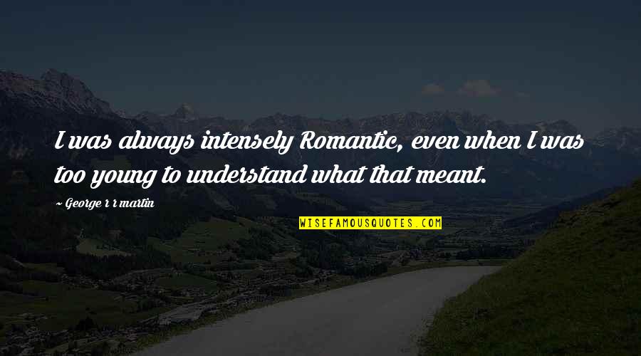 Art Theory Quotes By George R R Martin: I was always intensely Romantic, even when I