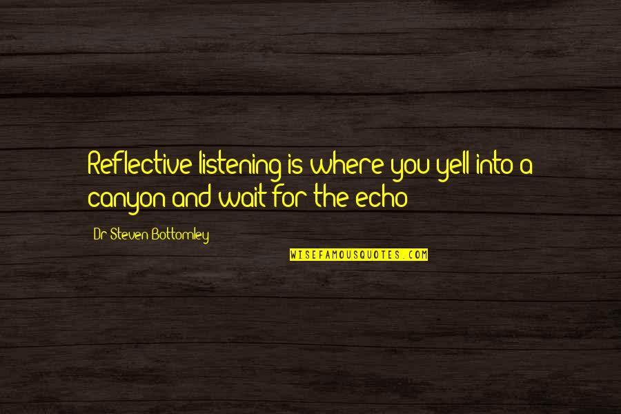 Art3mis Fan Quotes By Dr Steven Bottomley: Reflective listening is where you yell into a