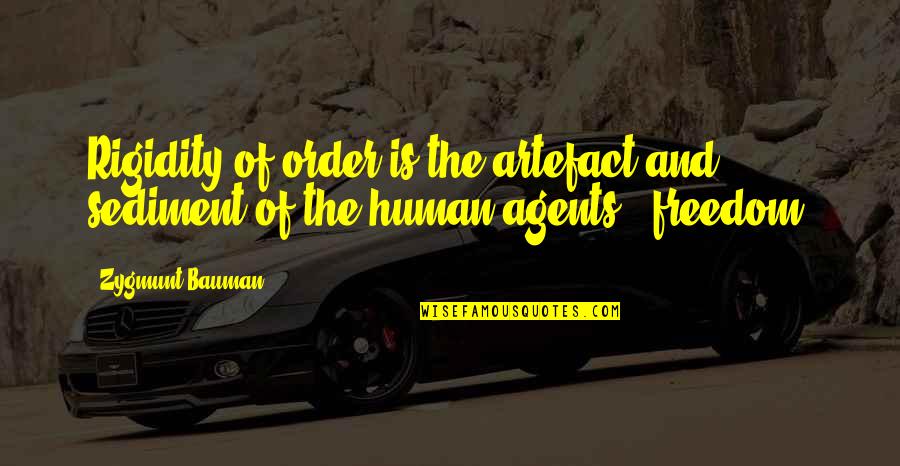 Artefact Quotes By Zygmunt Bauman: Rigidity of order is the artefact and sediment