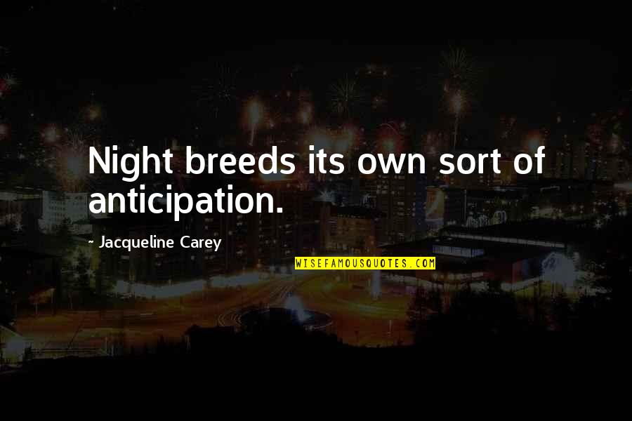 Artemis Fowl Funny Quotes By Jacqueline Carey: Night breeds its own sort of anticipation.