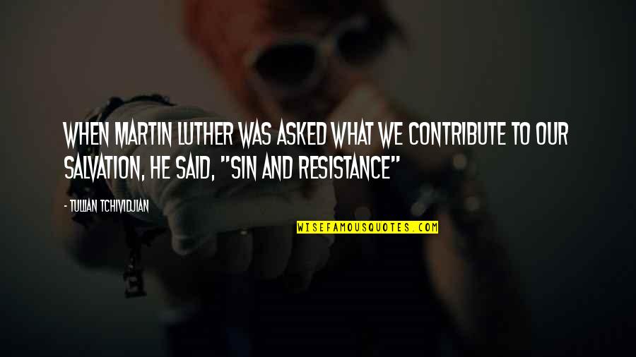 Artemisa Fence Quotes By Tullian Tchividjian: When Martin Luther was asked what we contribute Artemisa Fence Quotes By Tullian Tchividjian: When Martin Luther was asked what we contribute