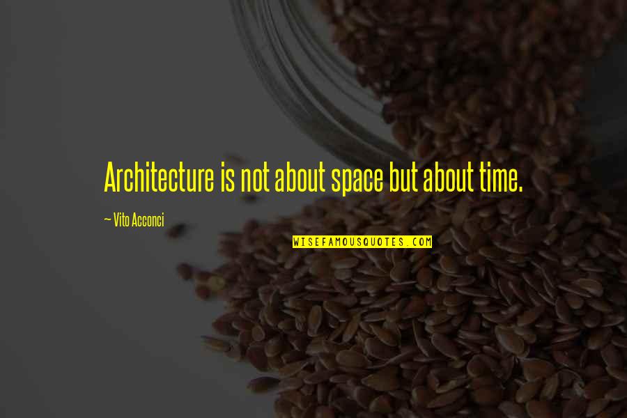 Arteriosclerosis Treatment Quotes By Vito Acconci: Architecture is not about space but about time.