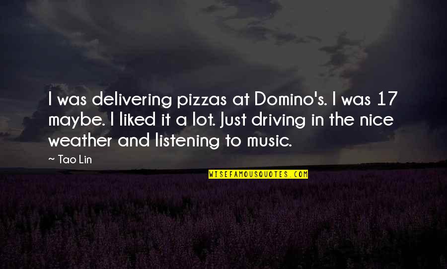 Artery In Neck Quotes By Tao Lin: I was delivering pizzas at Domino's. I was