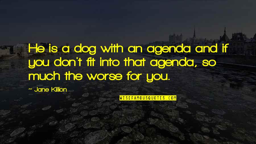 Arthiritis Quotes By Jane Killion: He is a dog with an agenda and