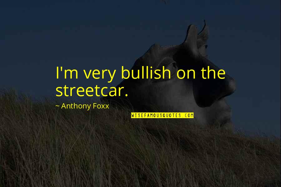 Arthmetic Quotes By Anthony Foxx: I'm very bullish on the streetcar.