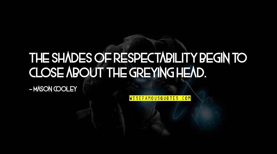 Arthrology Quotes By Mason Cooley: The shades of respectability begin to close about