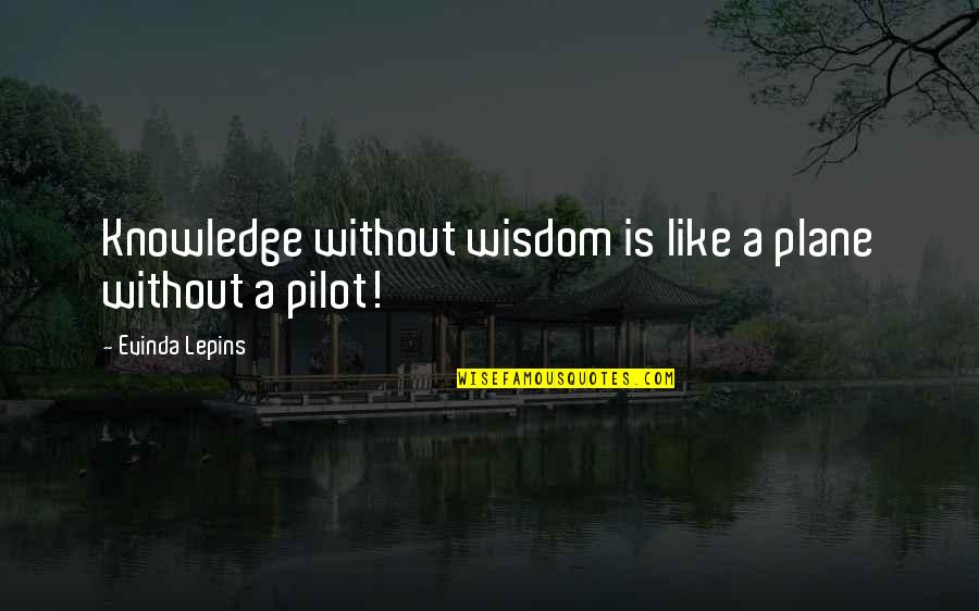 Arthroscopic Quotes By Evinda Lepins: Knowledge without wisdom is like a plane without