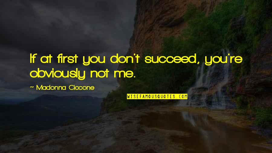 Arthroscopic Quotes By Madonna Ciccone: If at first you don't succeed, you're obviously