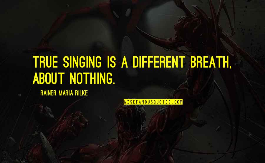 Arthur E Andersen Quotes By Rainer Maria Rilke: True singing is a different breath, about nothing.