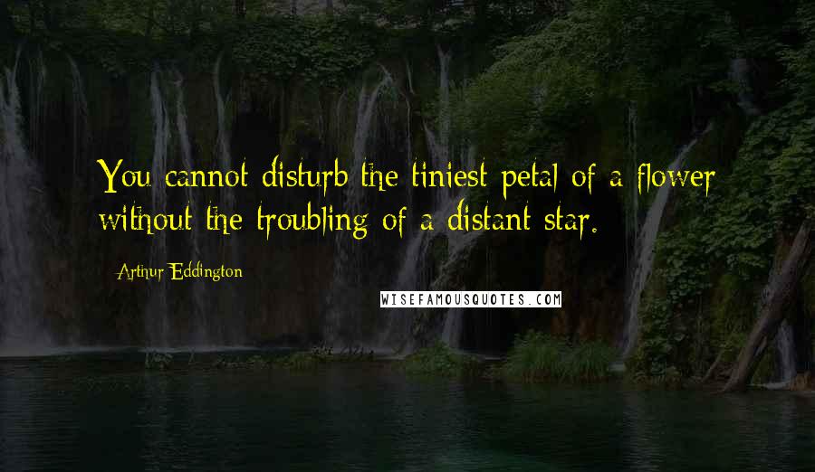 Arthur Eddington quotes: You cannot disturb the tiniest petal of a flower without the troubling of a distant star.