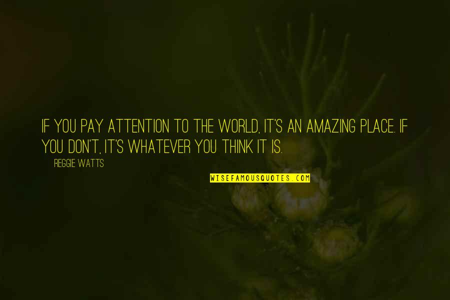 Arthur Huntington Quotes By Reggie Watts: If you pay attention to the world, it's