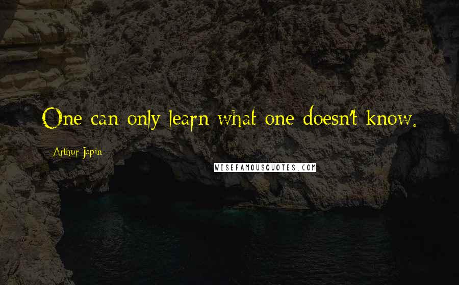 Arthur Japin quotes: One can only learn what one doesn't know.