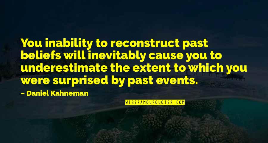 Arthur Japin Vaslav Quotes By Daniel Kahneman: You inability to reconstruct past beliefs will inevitably Arthur Japin Vaslav Quotes By Daniel Kahneman: You inability to reconstruct past beliefs will inevitably