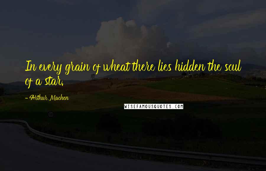 Arthur Machen quotes: In every grain of wheat there lies hidden the soul of a star.