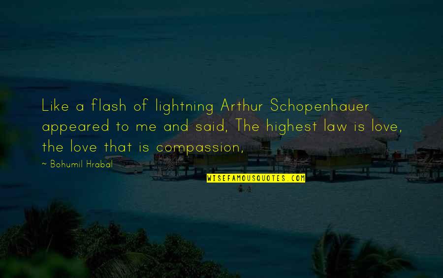 Arthur Schopenhauer Best Quotes By Bohumil Hrabal: Like a flash of lightning Arthur Schopenhauer appeared Arthur Schopenhauer Best Quotes By Bohumil Hrabal: Like a flash of lightning Arthur Schopenhauer appeared